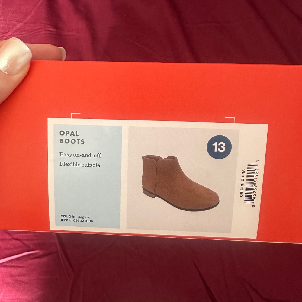Kids Cozy Chic Tan Suede Ankle Booties ✨ Side Zip Everyday Boots - Picture 2 of 2